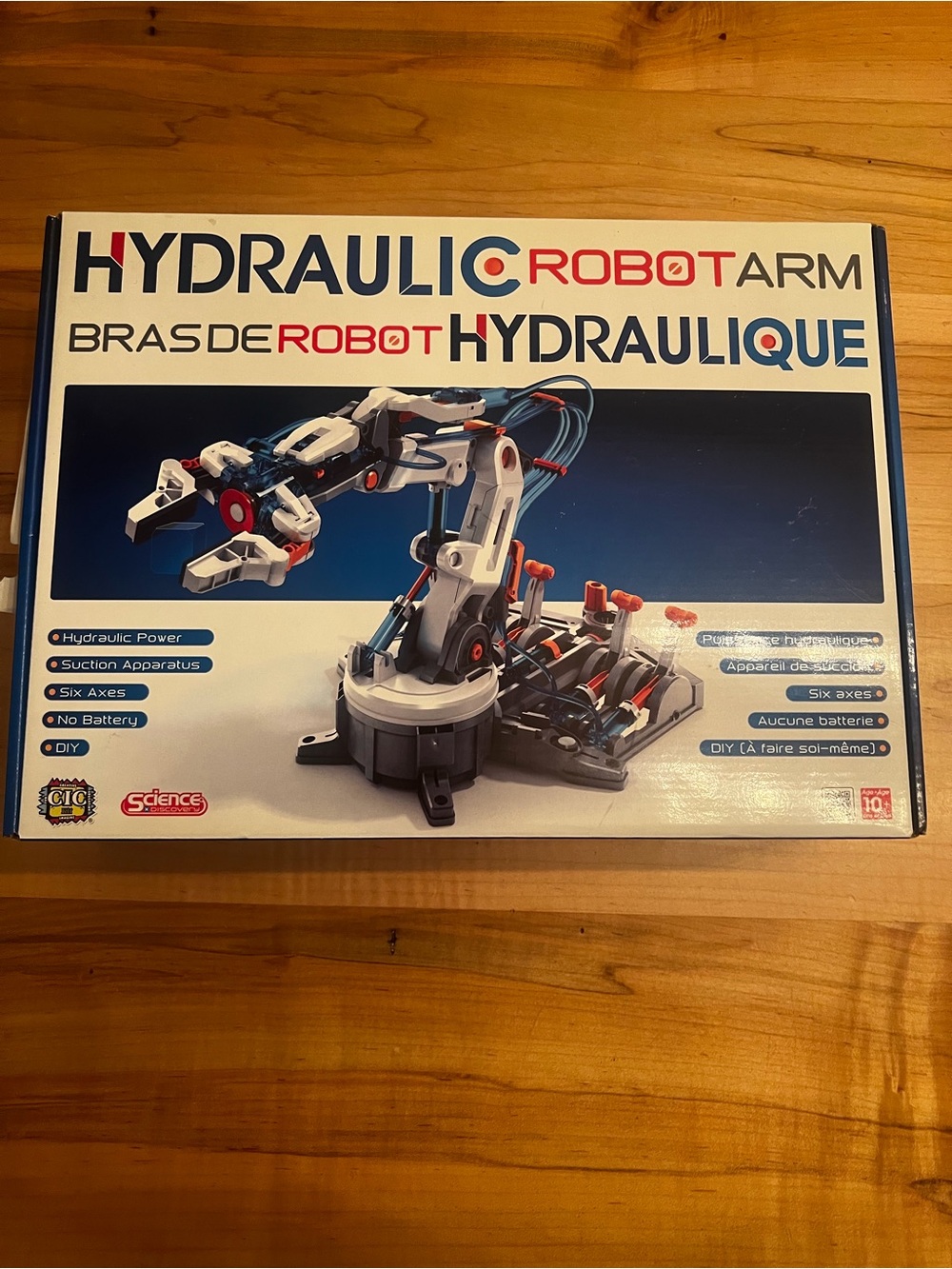 Hydraulic Robot Arm STEM Builder - White and Blue